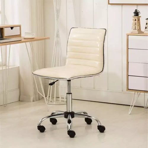 Okak Adjustable Air-Lift Office Chair, Ergonomic Desk Chair with Chromel Metal Base, 360 Swivel Chair for Study, Reading Room
