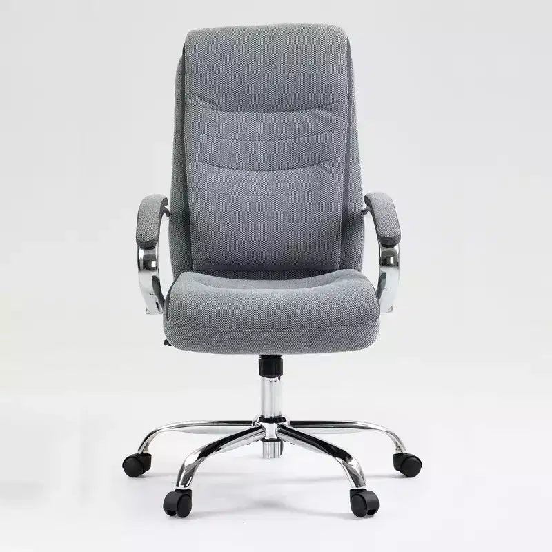 Okak High-Back Office Chair, Upholstered Desk Chair with Adjustable Height and Wheels, Comfy Chair for Reading Room, Study