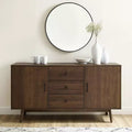 Lucas Sideboard Brown - Crosley: Rustic Mid-Century Modern Buffet with Adjustable Shelves, Drawers, Hardwood Frame