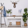 HOMCOM Console Side Entryway Table with Storage Drawer, Bottom Shelf, and Strong Sturdy Construction, White